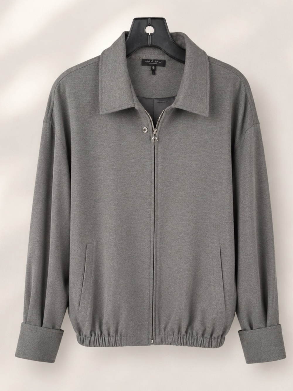rag & bone Gray Collared Zip Jacket